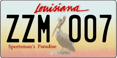 LA license plate ZZM007