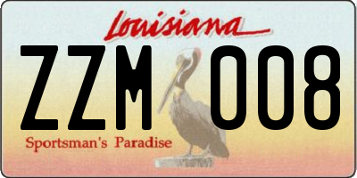 LA license plate ZZM008