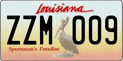 LA license plate ZZM009