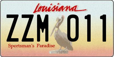 LA license plate ZZM011