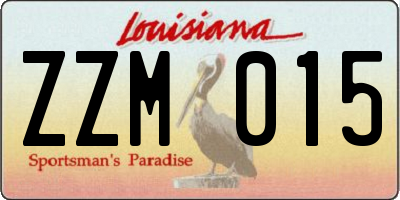 LA license plate ZZM015