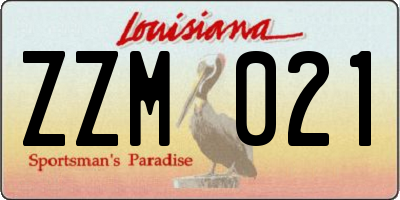 LA license plate ZZM021