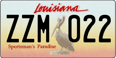 LA license plate ZZM022