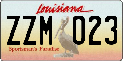 LA license plate ZZM023