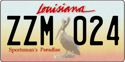LA license plate ZZM024