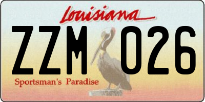 LA license plate ZZM026