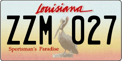 LA license plate ZZM027