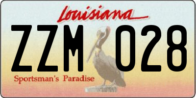 LA license plate ZZM028