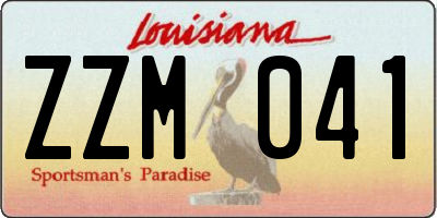 LA license plate ZZM041