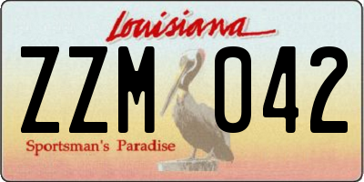 LA license plate ZZM042