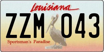 LA license plate ZZM043