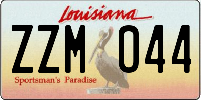 LA license plate ZZM044