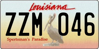 LA license plate ZZM046