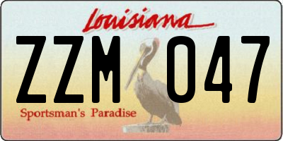 LA license plate ZZM047