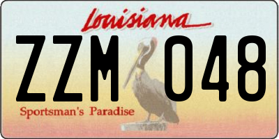 LA license plate ZZM048