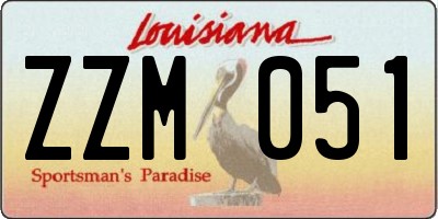 LA license plate ZZM051