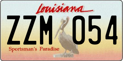 LA license plate ZZM054