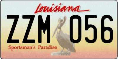 LA license plate ZZM056