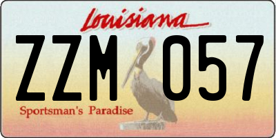 LA license plate ZZM057