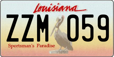 LA license plate ZZM059