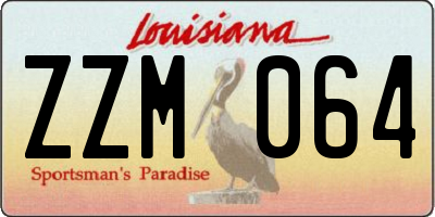 LA license plate ZZM064