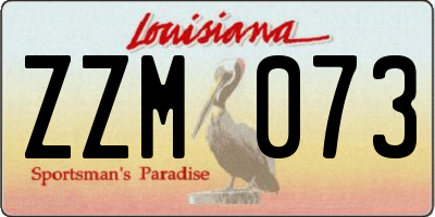 LA license plate ZZM073