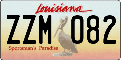 LA license plate ZZM082