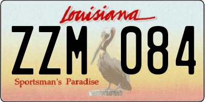 LA license plate ZZM084