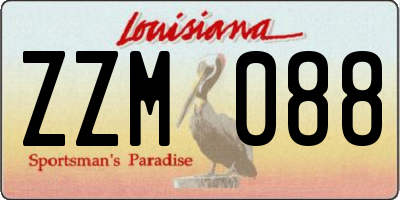 LA license plate ZZM088