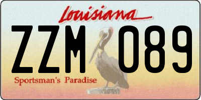 LA license plate ZZM089