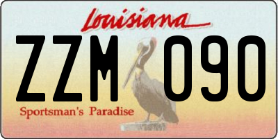 LA license plate ZZM090