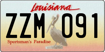 LA license plate ZZM091