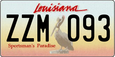 LA license plate ZZM093