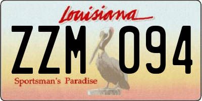 LA license plate ZZM094