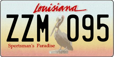 LA license plate ZZM095