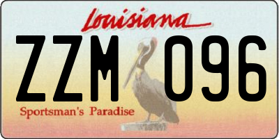 LA license plate ZZM096