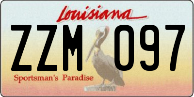 LA license plate ZZM097