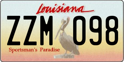 LA license plate ZZM098