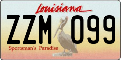 LA license plate ZZM099