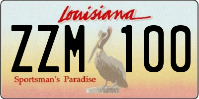 LA license plate ZZM100