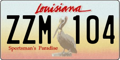 LA license plate ZZM104