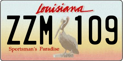 LA license plate ZZM109