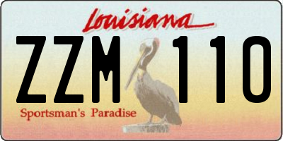 LA license plate ZZM110