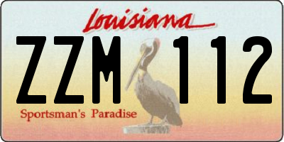 LA license plate ZZM112