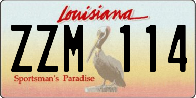 LA license plate ZZM114