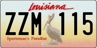 LA license plate ZZM115