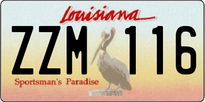 LA license plate ZZM116