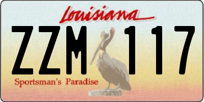 LA license plate ZZM117