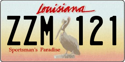 LA license plate ZZM121