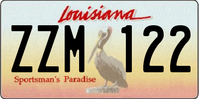 LA license plate ZZM122